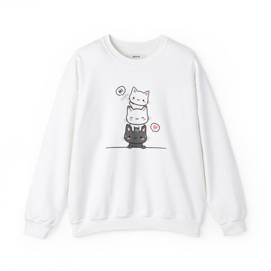 Stacked Cuteness: Adorable Cat Trio Sweatshirt