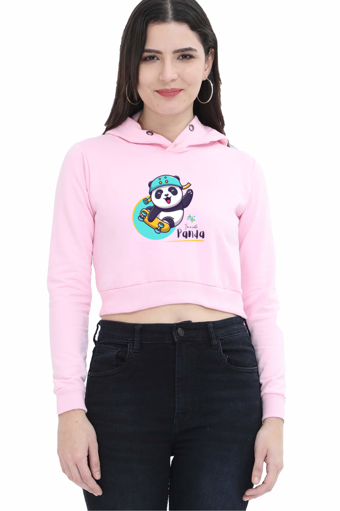 Cute Panda Women's Crop Hoodie